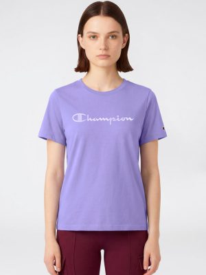 T-Shirt Donna Con Logo Script Icons Lilla