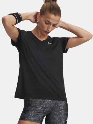 T-shirt donna scollo V tessuto UA TECH Under Armour