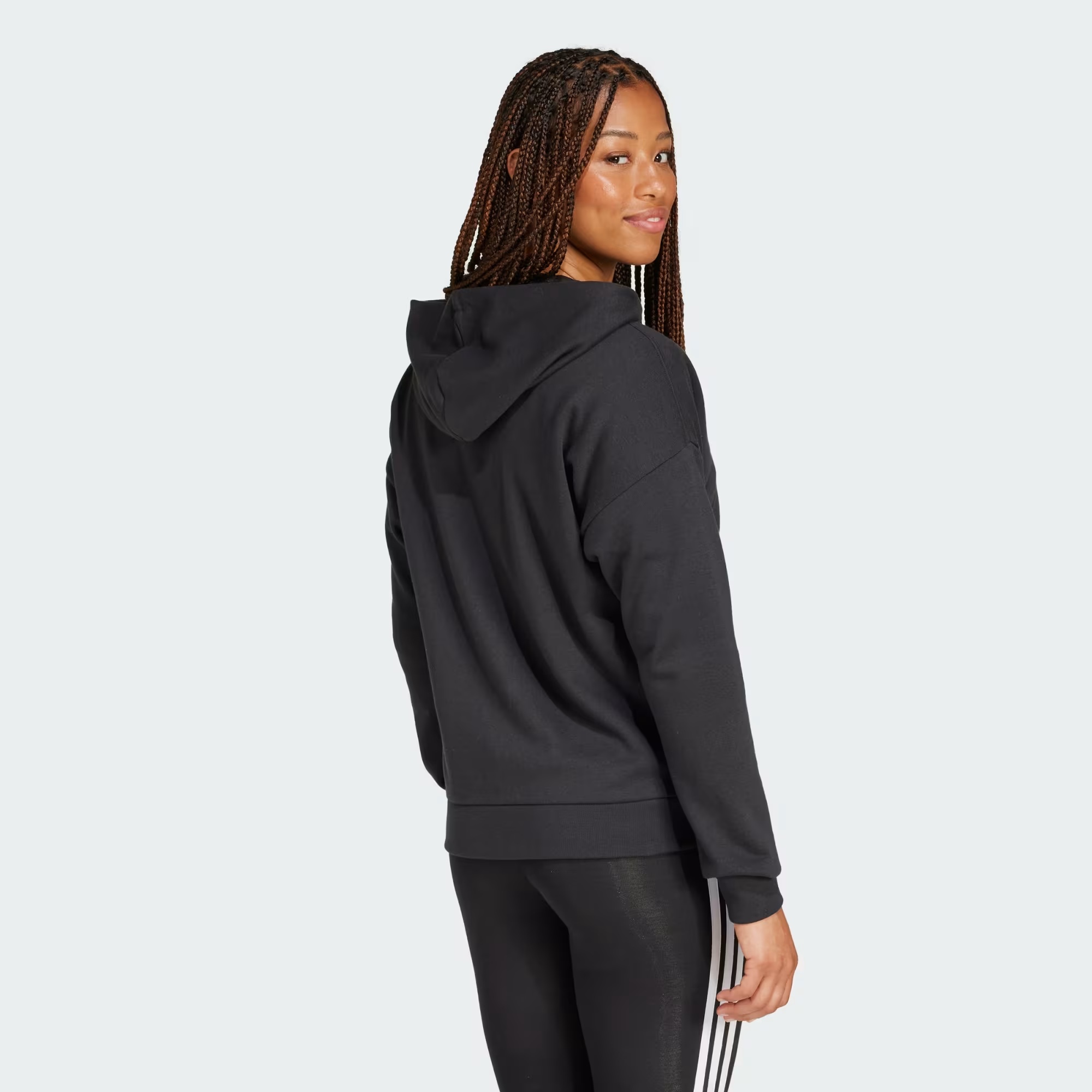Felpa con cappuccio Essentials Linear Full-Zip French Terry Donna Adidas - immagine 2
