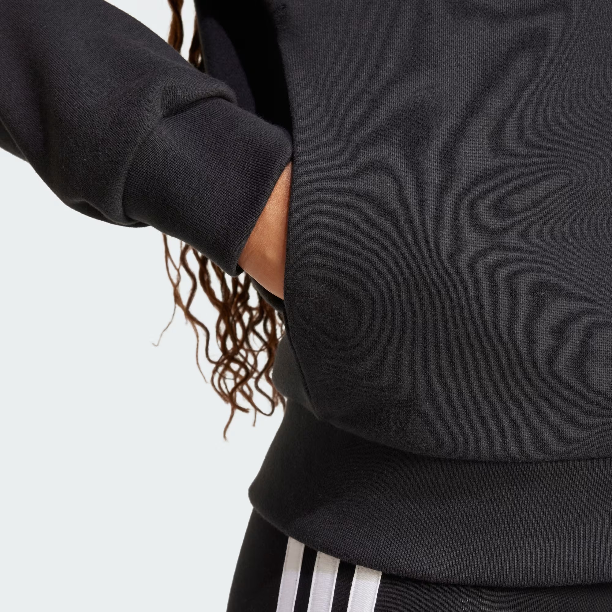 Felpa con cappuccio Essentials Linear Full-Zip French Terry Donna Adidas - immagine 4
