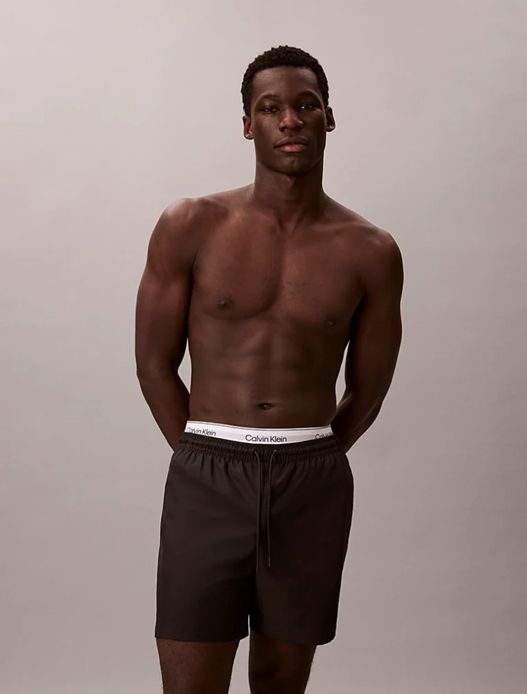 Pantaloncini da bagno con cordoncino medio – CK Essentials