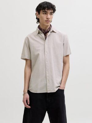 Camcia colletto lino mezza manica uomo Jack&Jones