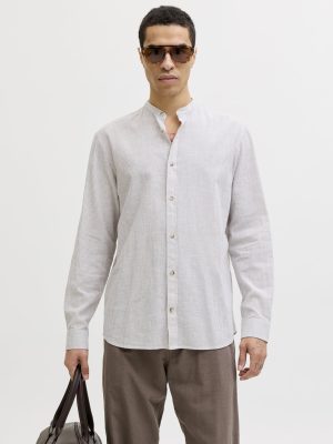 Camicia Lino coreana righe uomo Jack&Jones